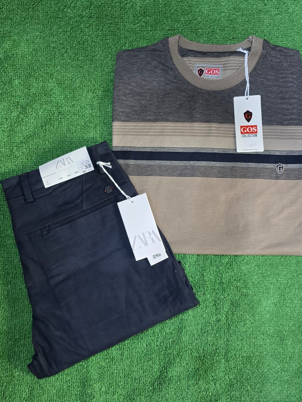 Ensemble kaki et t-shirt coton (adultes)