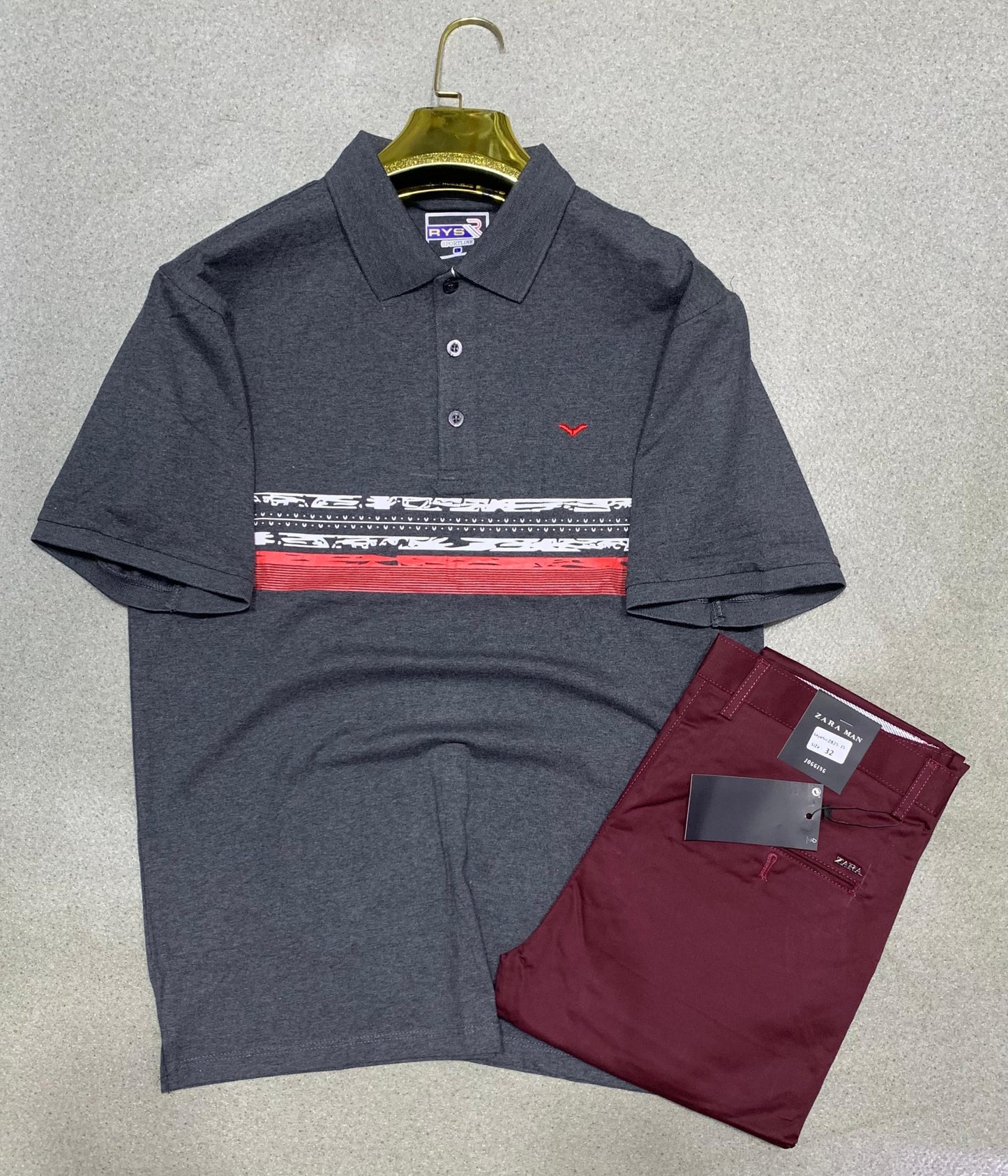 Ensemble kaki et Lacoste