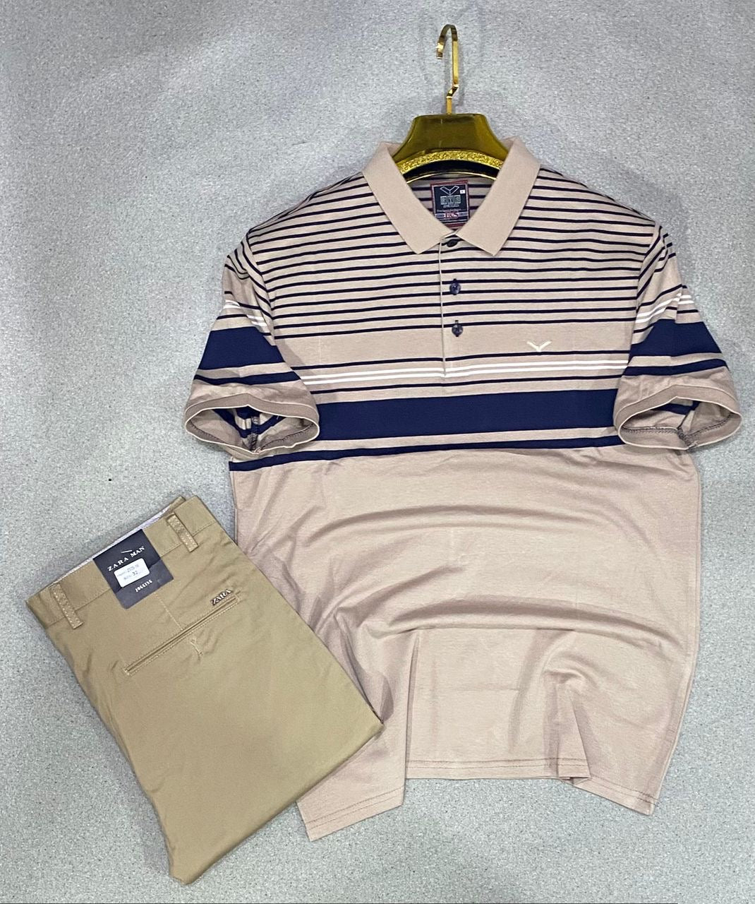 Ensemble kaki et Lacoste