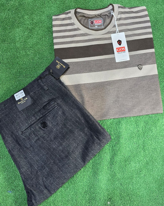 Ensemble kaki et t-shirt coton (adultes)