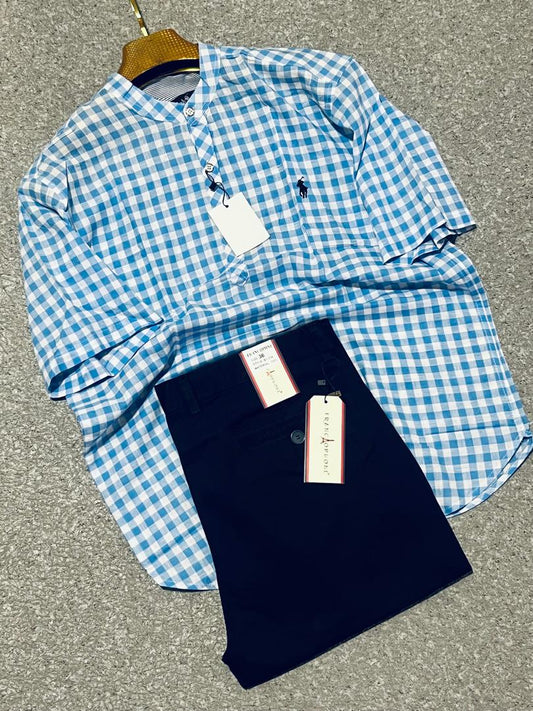Ensemble chemise coton et kaki