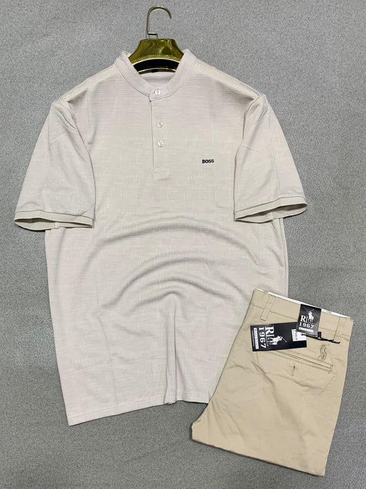 Ensemble kaki et Lacoste