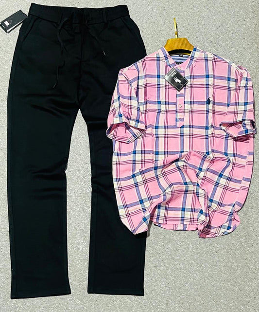 Ensemble chemise coton et kaki